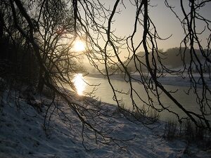 Die Elbe bei Rathen im Winter