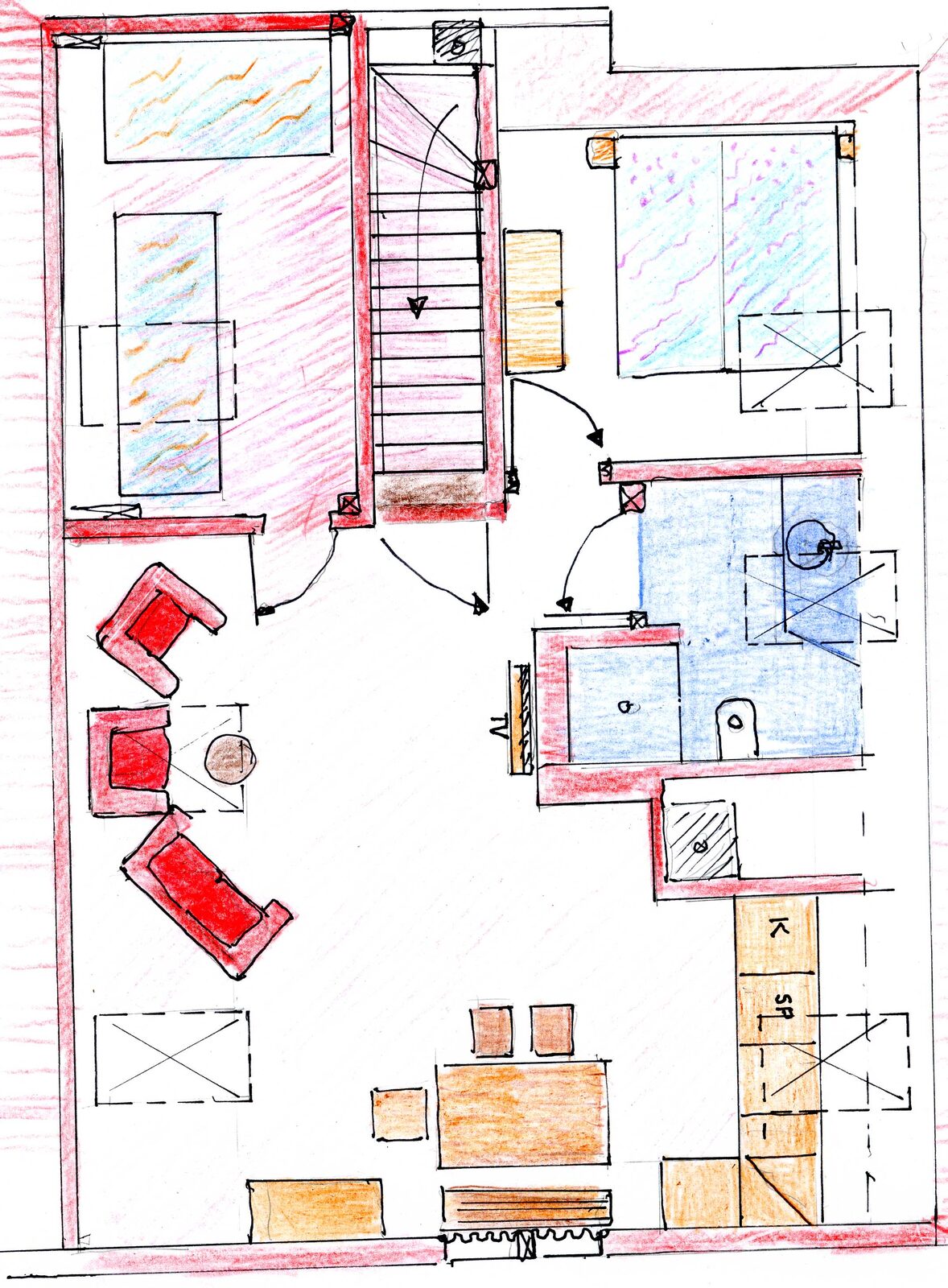 Grundriss der Wohnung 1